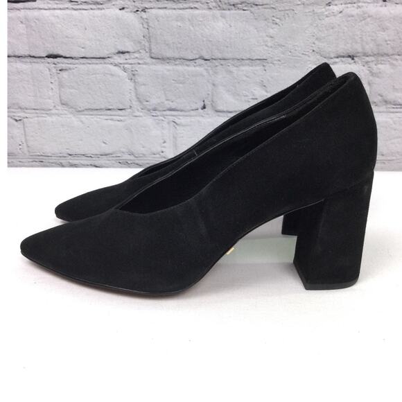 Michael Michael Kors Suede Pointed Toe Chunky Block Heel Slip On Shoe Size 6M - Picture 5 of 13